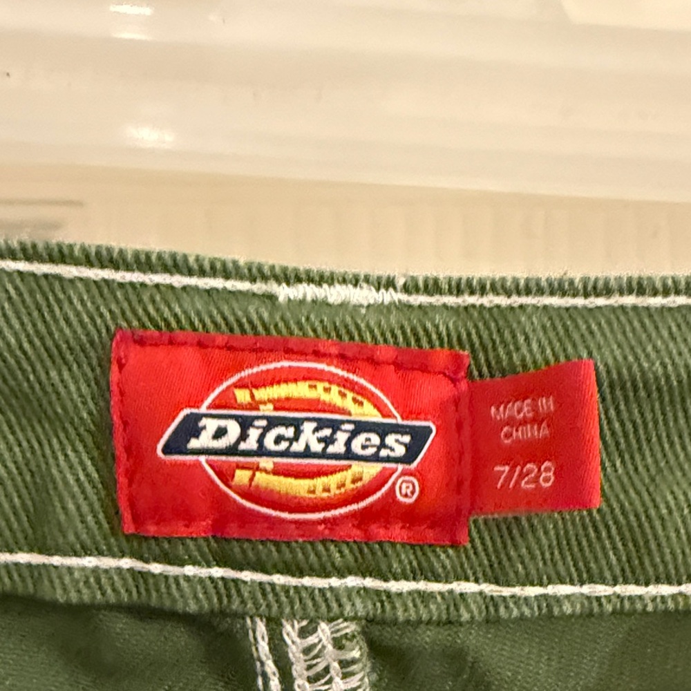 Dickies Olive Workwear Pants with Red Logo Tag - Picture 2 of 6